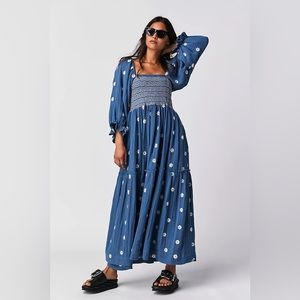 Free People Dahlia Embroidered Maxi Dress